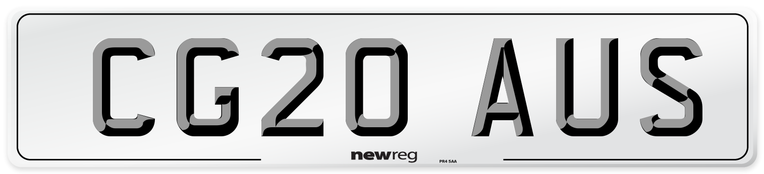 CG20 AUS Number Plate from New Reg
